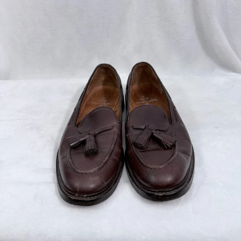 Polo Ralph Lauren Calf Tessel Loafer Dress Shoes Mens 9.5 D Brown Leather
